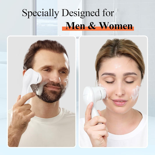 Touchbeauty 2In1 Electric Facial Cleansing Brush with Rotating Head &Oscillation Cleansing Head Waterproof