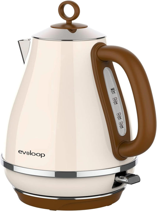 Evoloop Electric Kettles Stainless Steel Teapot 1.7L Auto Shut-Off & Boil-Dry Protection