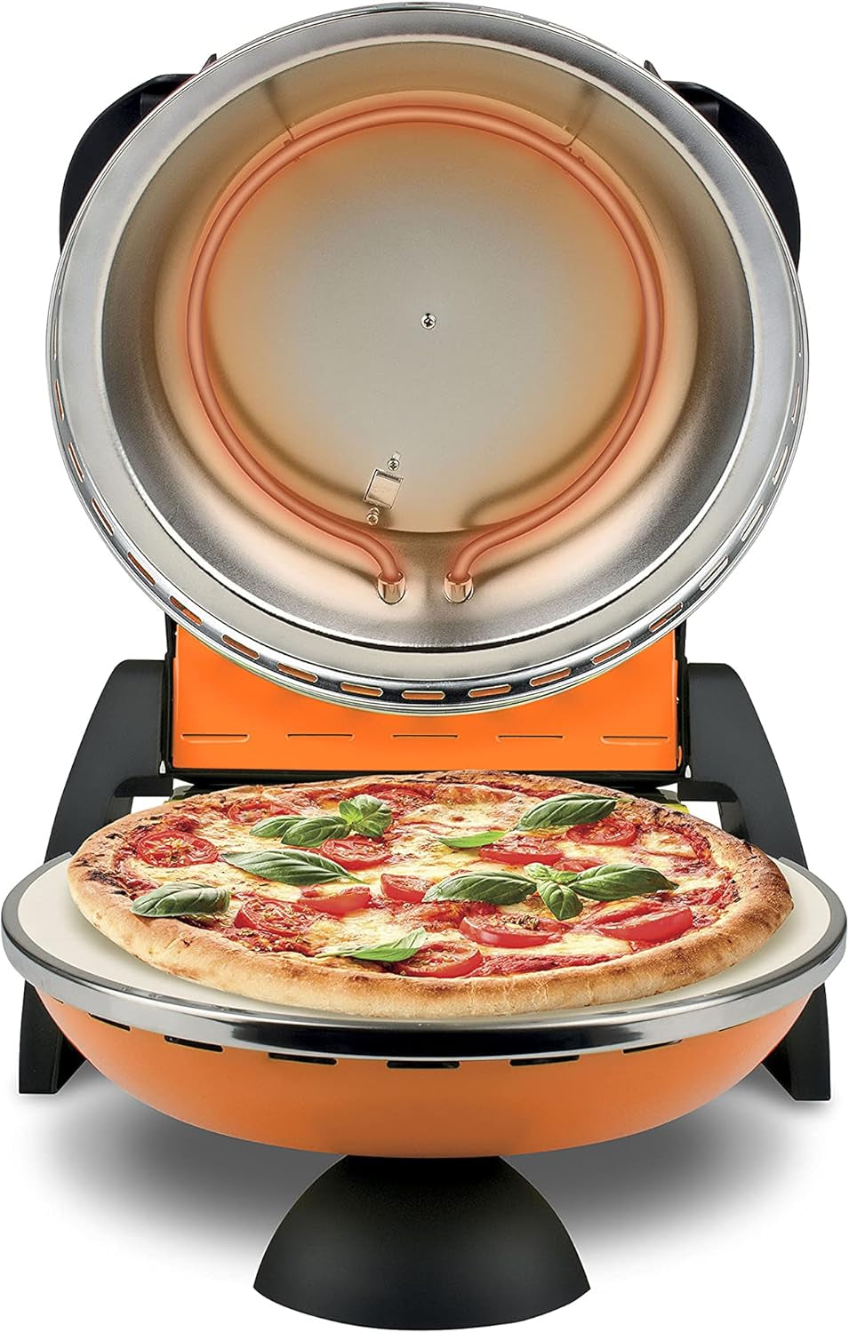 G3 Ferrari Pizza Oven With Adjustable Thermostat 400°C Double Heating Resistance 1200W (Limited Color Orange )