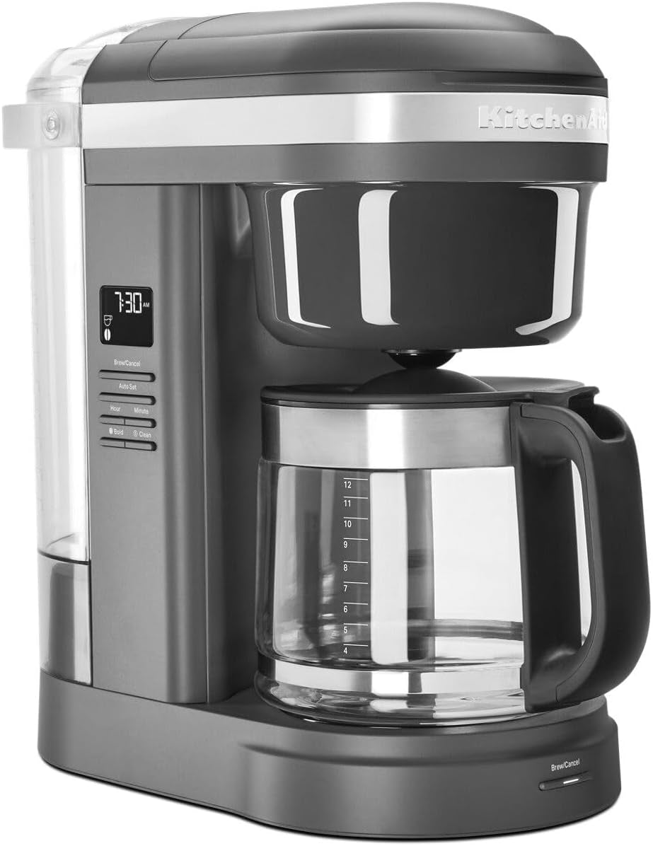 Kitchenaid KCM1208DG Drip Spiral Showerhead Coffee Maker, 12 Cup, Matte Grey