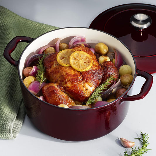 Tramontina Enameled Cast Iron Covered Dutch Oven 5.5-Quart Majolica Red, 80131/037DS