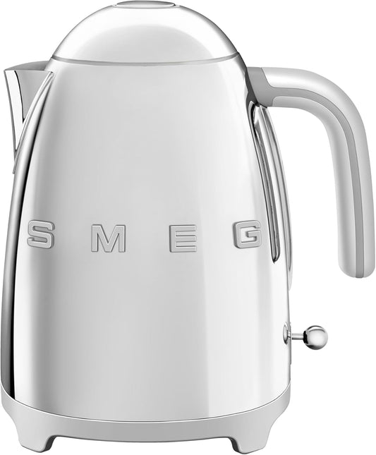 SMEG 50'S Retro Style Electric Water Kettle with Automatic Shutoff, Removable Base, and Water Indicator, KLF03SSUS, Polished Stainless Steel