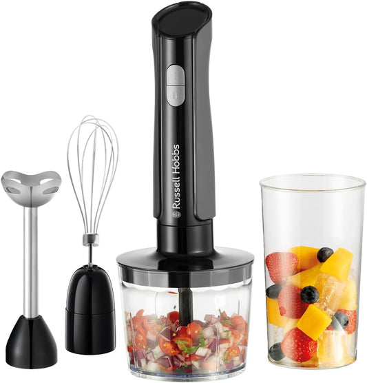 Hand Blender [3-In-1 Hand Mixer] Electric Chopper (Food Processor with 3 Attachments for Baby Food, Smoothies, Soup, 2 Speeds + Pulse, Stainless Steel, Bpa-Free) Matte Charcoal 27141