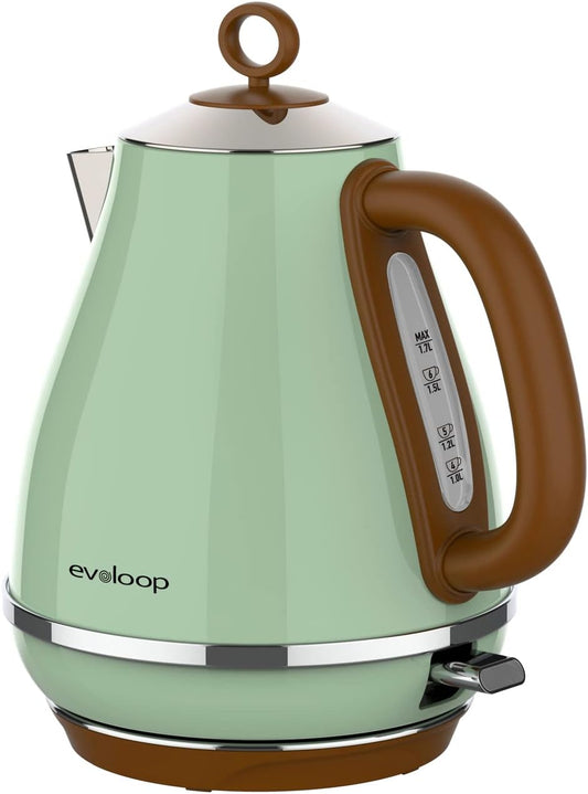 Evoloop Electric Kettles Stainless Steel Teapot 1.7L Auto Shut-Off & Boil-Dry Protection