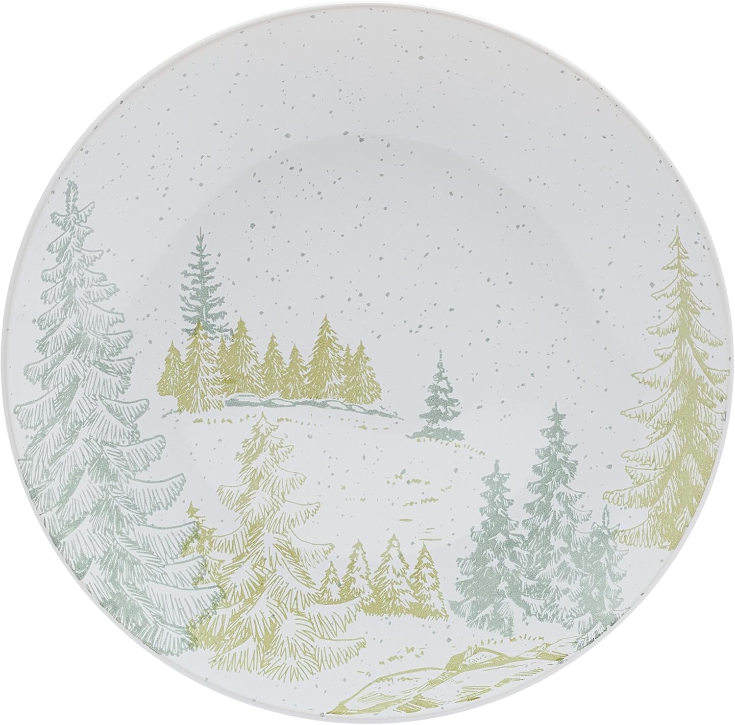 Pfaltzgraff Tranquil Trails Forest 12 Piece Dinnerware Plate Bowl Set, Service for 4