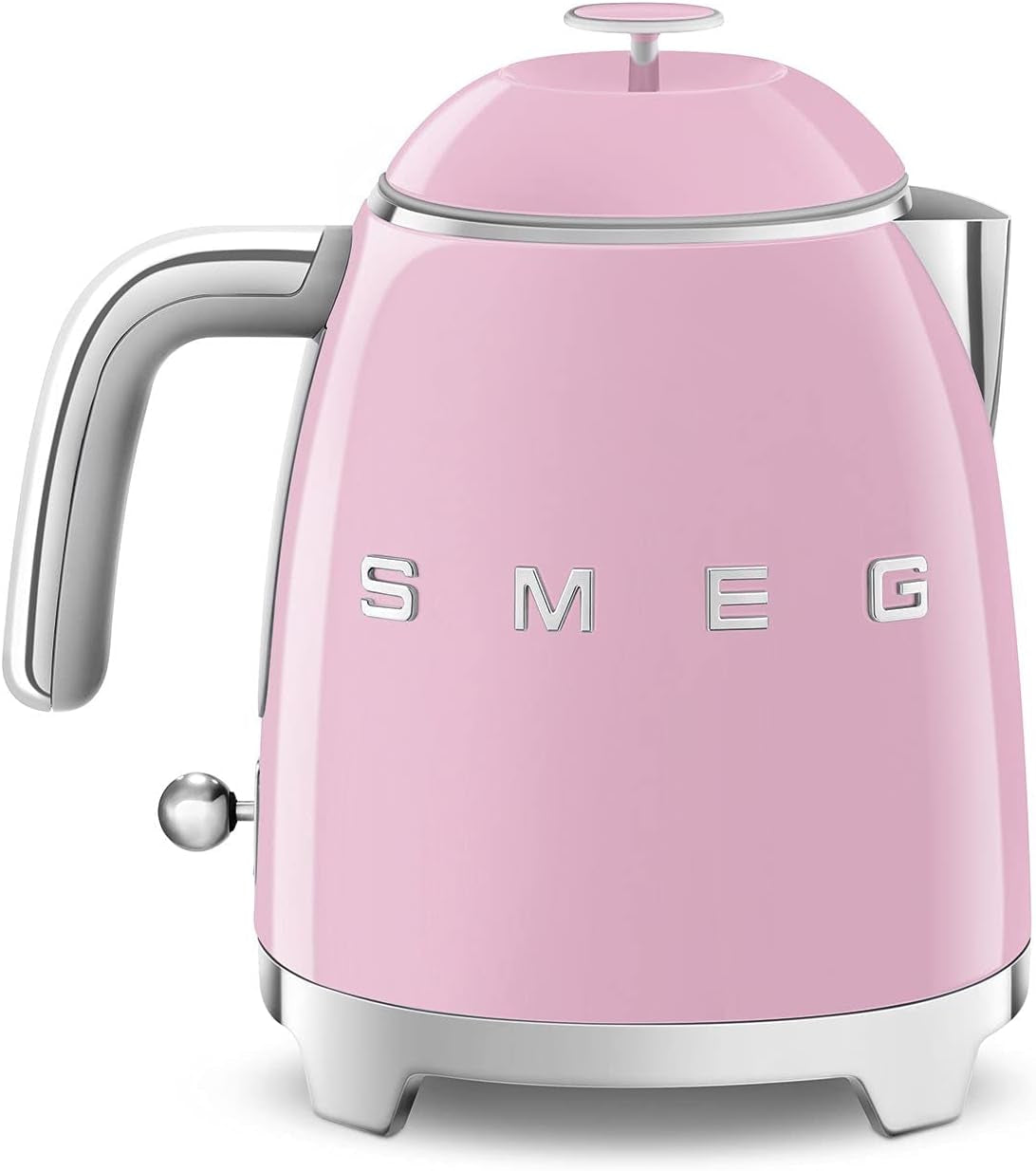 SMEG Mini 50'S Retro Style 3 Cup Electric Kettle with Double Wall anti Slip Base and Water Level Indicator (Pink)