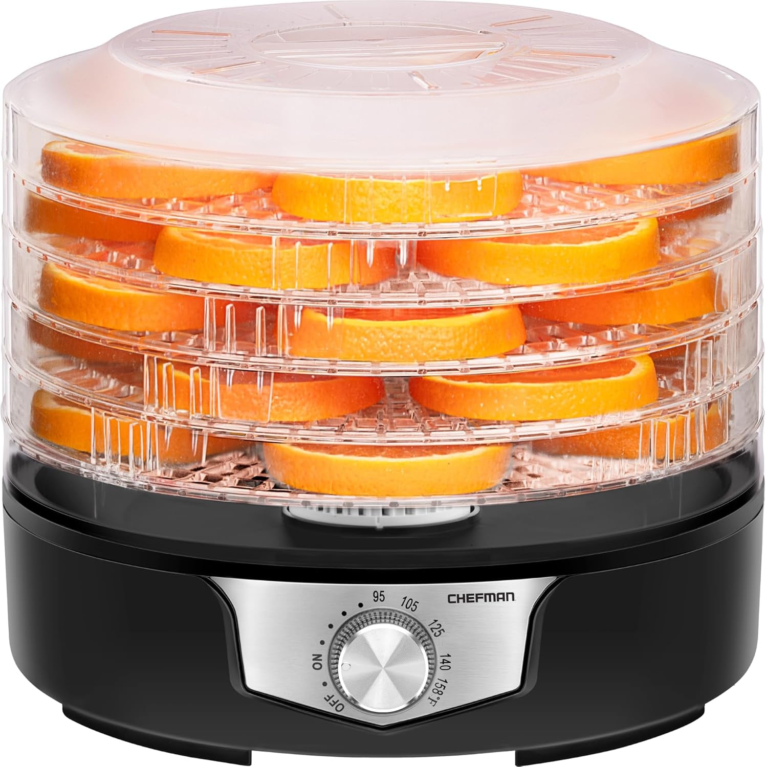 Chefman Food Dehydrator Adjustable Temperature Control 5 Tray