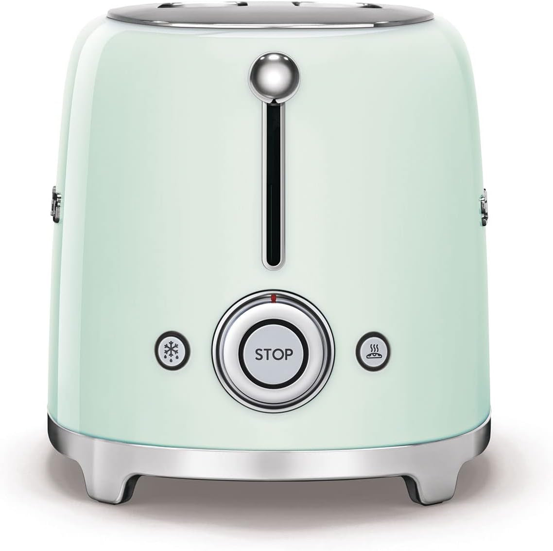 SMEG 2 Slice Toaster with 6 Presets and Defrost Function and Removable Crumb Tray TSF01PGUS, Pastel Green