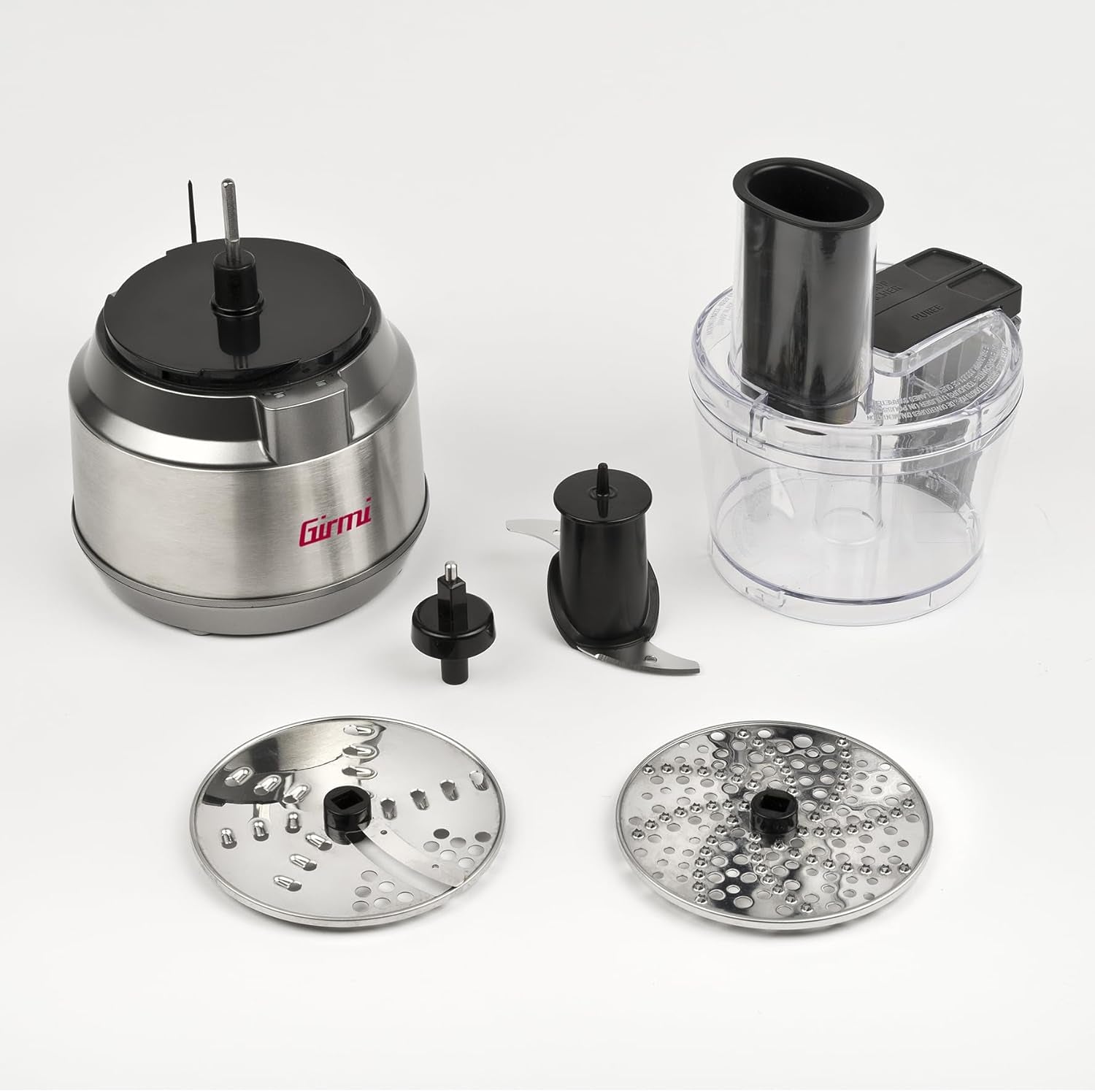 Girmi Food processor 2 Speed & 2 Stainless Steel Disks Multifunctional 300W 600ml Grey