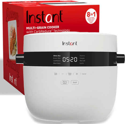 Instant Pot 20-Cup Rice Cooker, Rice and Grain Multi-Cooker with Carb Reducing Technology without Compromising Taste or Texture, from the Makers of Instant Pot, Includes 8 Cooking Presets