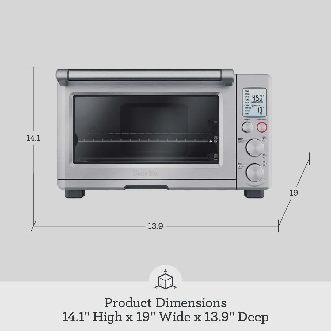 Breville the Smart Oven®, Convection Toaster Oven, Small Electric Countertop Oven, BOV800XL, Brushed Stainless Steel