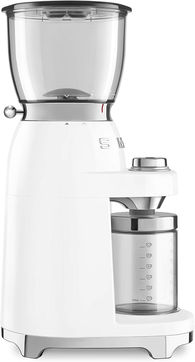 SMEG Retro Electric Coffee Grinder (White) CGF11WHUS