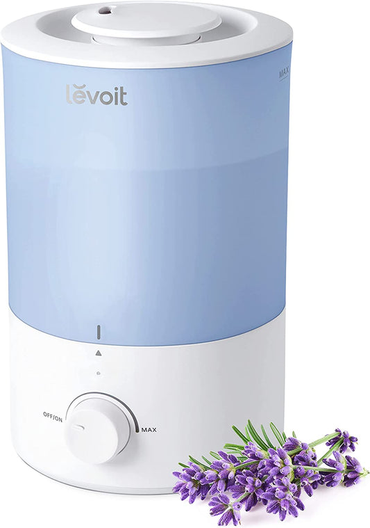 LEVOIT Dual 150 Humidifiers for Bedroom Large Room, 3L Cool Mist Top Fill Essential Oil Diffuser for Baby Nursery and Plants, 360° Nozzle, Quiet Rapid Ultrasonic Humidification for Home, Blue