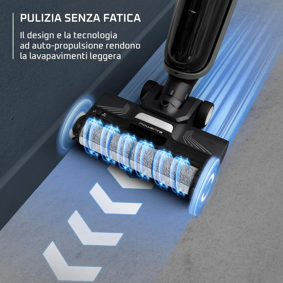 Rowenta X-Clean Cordless Floor Cleaner with Self-Propulsion and Automatic Dirt Detection Self-Cleaning System