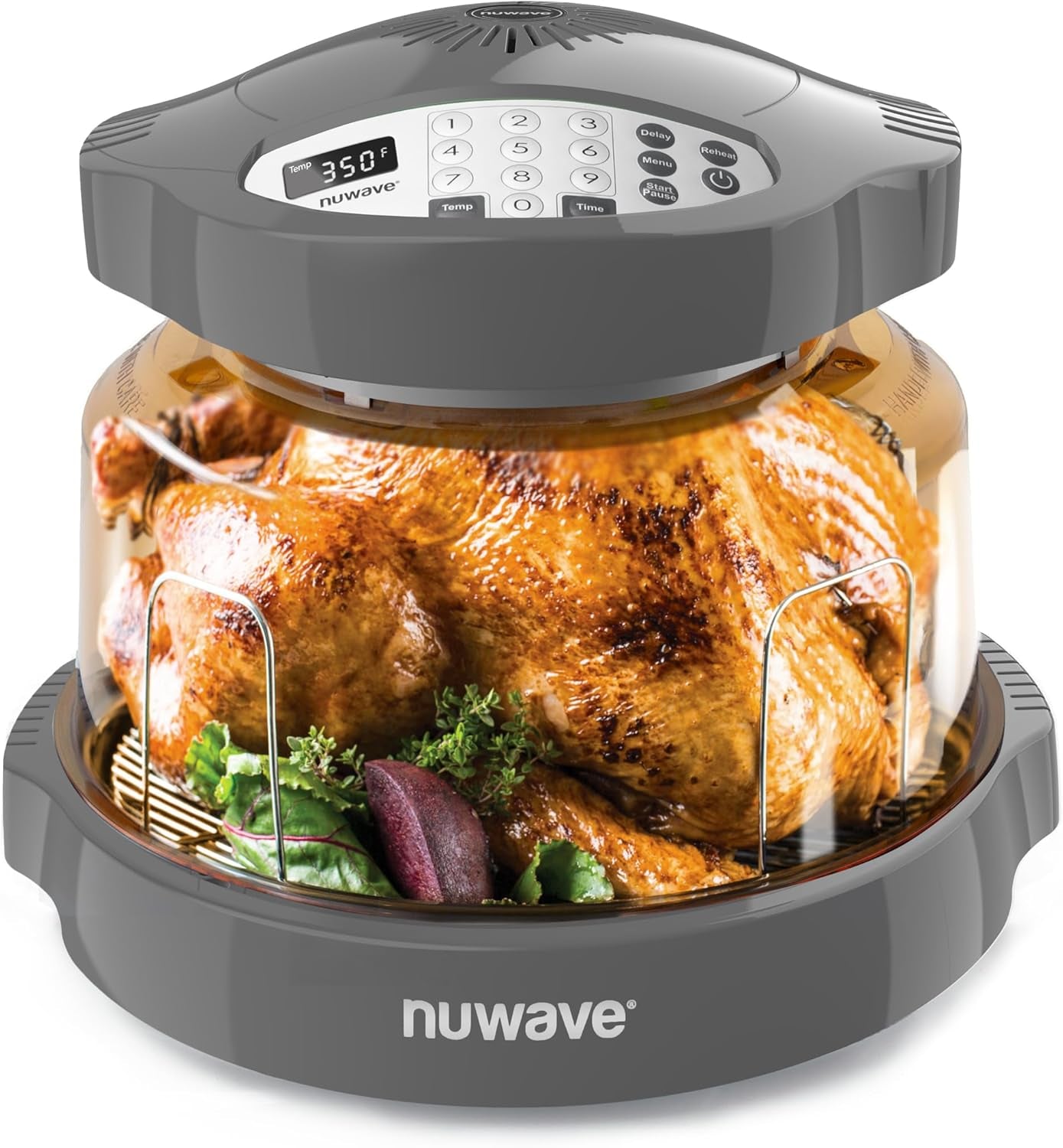 Nuwave Pro plus 2 Infra-Red Oven, Countertop, Convection, Cook Fresh or Frozen, No Defrosting or Preheating, Cook Healthy, 360 Surround Heat, Adjustable Temps, 100 Presets, 50 Memory, Tough Power Dome