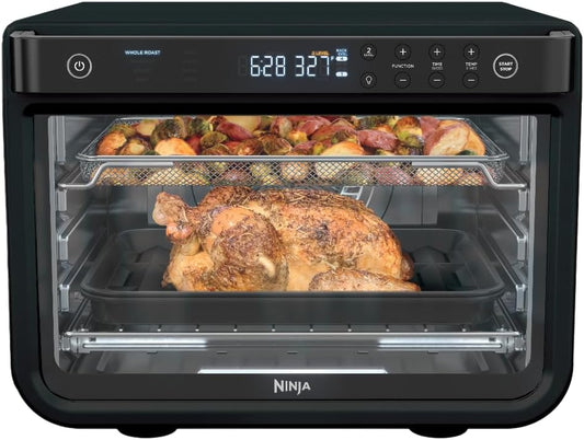 Ninja DT202BK Foodi 8-In-1 XL Pro Air Fry Oven, Large Countertop Convection Oven, Digital Toaster Oven, 1800 Watts, Black, 12 In.