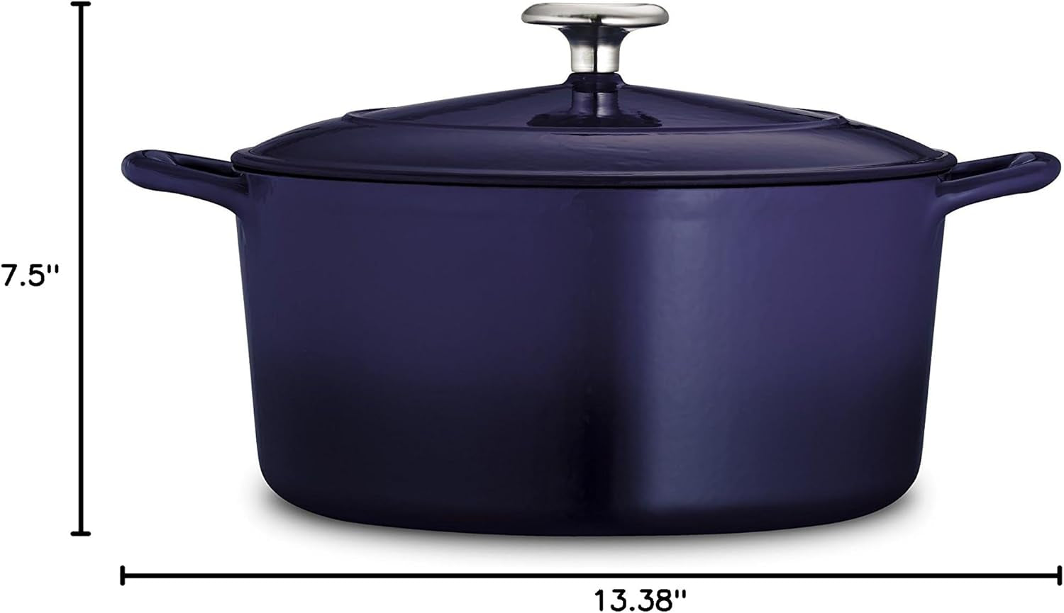 Tramontina Enameled Cast Iron Covered Dutch Oven Gradated Cobalt 5.5-Quart, 80131/075DS