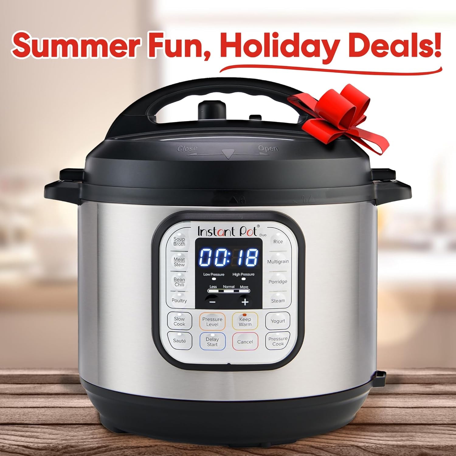 Instant Pot Duo 7-In-1 Electric Pressure Cooker, Slow Cooker, Rice Cooker, Steamer, Sauté, Yogurt Maker, Warmer & Sterilizer, Includes App with over 800 Recipes, Stainless Steel, 6 Quart