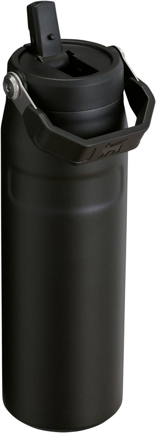 Stanley Iceflow Flip Straw 2.0 Water Bottle 24 OZ | Built-In Straw with Larger Opening | Lightweight & Leak-Resistant | Insulated Stainless Steel | Bpa-Free | Black 2.0