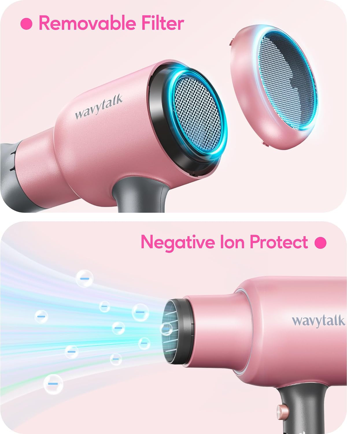 Wavytalk Professional Hair Dryer with Ceramic Technology & Constant Temperature