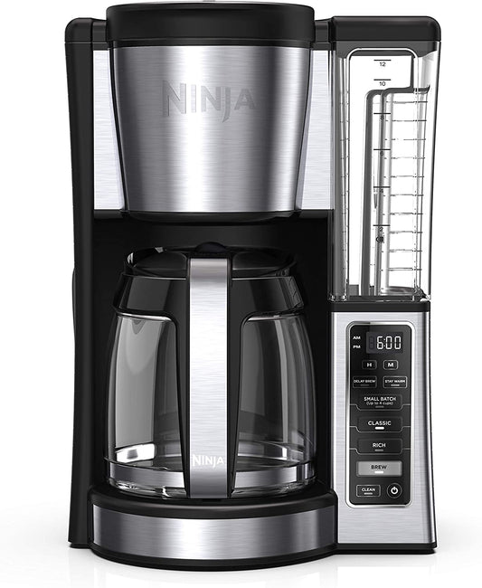 Ninja 12-Cup Programmable Coffee Brewer, 2 Brew Styles, Adjustable Warm Plate, 60Oz Water Reservoir, Delay Brew - Black/Stainless Steel