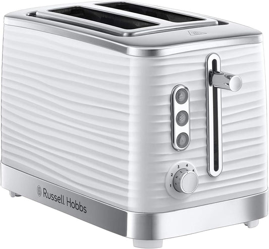 Inspire 2 Slice Toaster (Extra Wide Slots, High Lift Feature, 6 Browning Levels, Frozen/Cancel/Reheat Function with Blue LED Illumination, 1050W, White Textured High Gloss) 24370