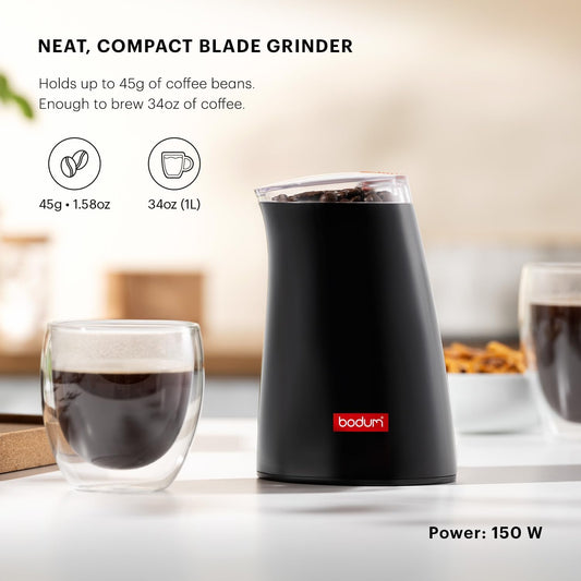 Bodum Electric Blade Coffee and Spice Grinder Stainless Steel Blade Black