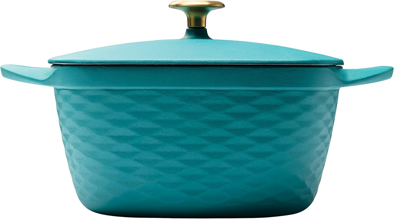 Prisma 7 Qt Enameled Cast Iron Covered Square Dutch Oven (Teal)