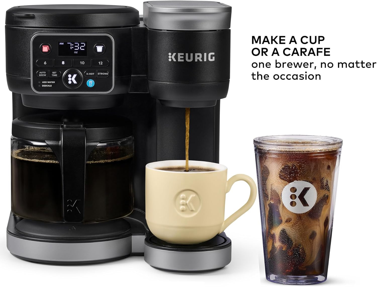 Keurig K-Duo Hot & Iced Single Serve & Carafe Coffee Maker, Multistream Technology, 72Oz Reservoir (Gen 2)