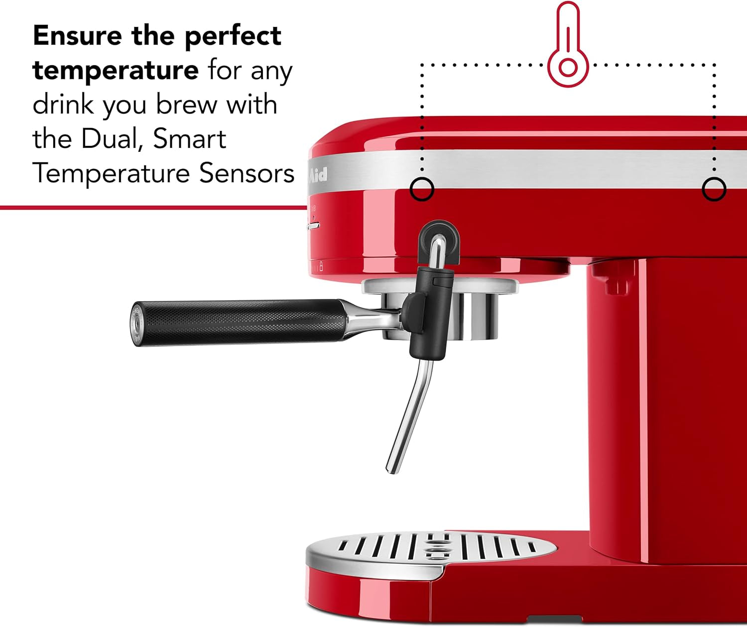 Kitchenaid Metal Semi-Automatic Espresso Machine - KES6503, Empire Red, 1.4 Liters