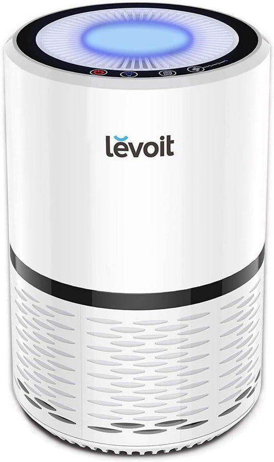 LEVOIT Air Purifiers for Home, High Efficient Filter for Smoke, Dust and Pollen in Bedroom, Filtration System Odor Eliminators for Office with Optional Night Light, LV-H132 1 Pack, White