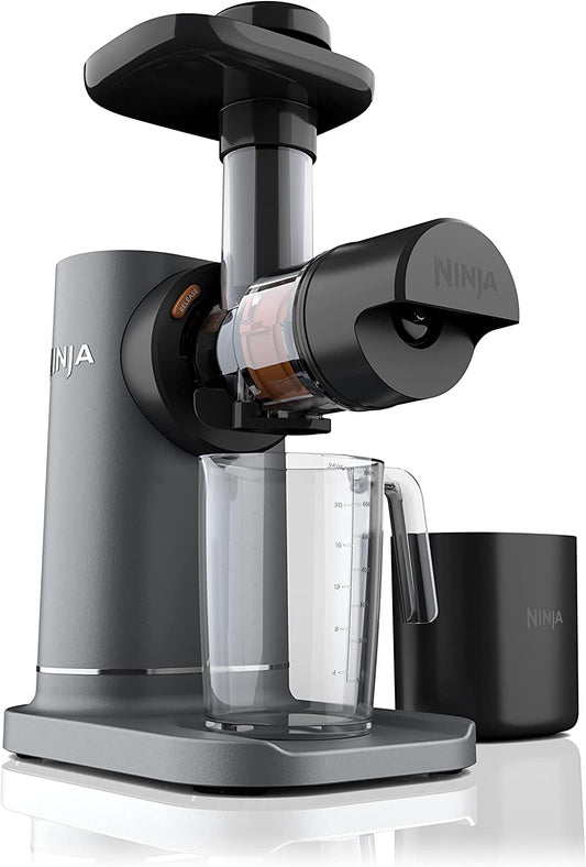 Ninja JC151 Neverclog Cold Press Juicer, Powerful Slow Juicer with Total Pulp Control, Countertop, Electric, 2 Pulp Functions, Dishwasher Safe, 2Nd Generation, Charcoal