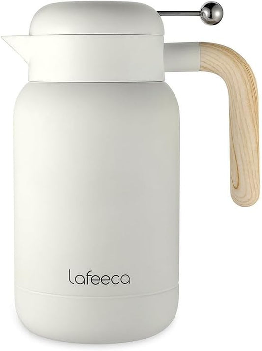 Aura Thermal Coffee Carafe Tea Pot for Keeping Hot & Iced Cold - Vacuum Insulated - Thermos Water Pitcher - Beverage Dispenser - Cool Touch Handle & Lid - BPA Free - 1.5 Liter - Dune