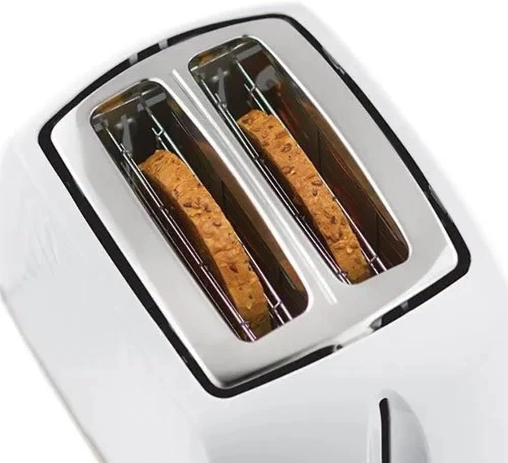 Honeycomb 2 Slice Toaster (Extra Wide Slots, High Lift Feature, 6 Browning Levels, Frozen/Cancel/Reheat Function, Removable Crumb Tray, 850W, White Textured High Gloss) 26060