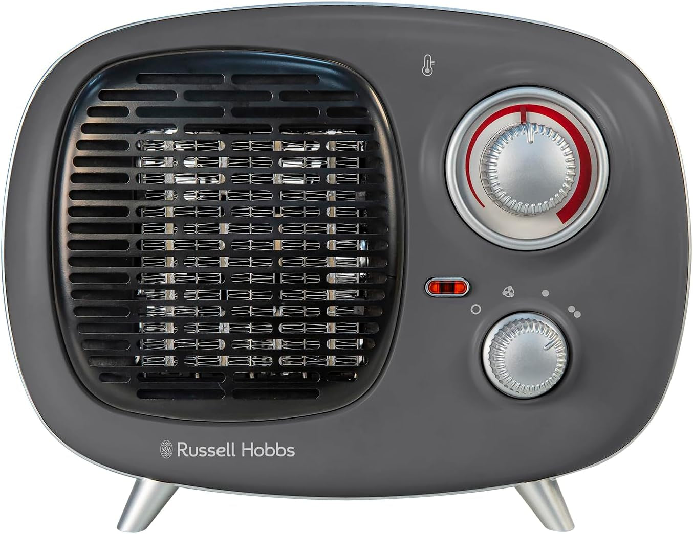 Russell Hobbs Retro Portable Ceramic Electric Heater 2 Heat Settings 1500W Gray