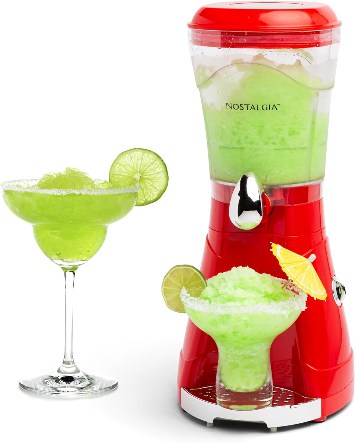 Nostalgia Margarita Machine - Blender for Smoothies, Margaritas, Daiquiris, and Slushies - Red - 64-Ounce