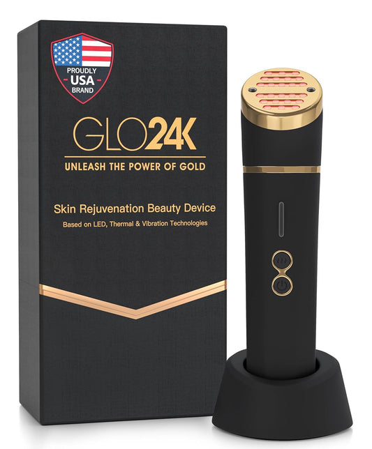 GLO24K Beauty Device for the Face | Based on Triple Action LED Thermal and Vibration Technologies