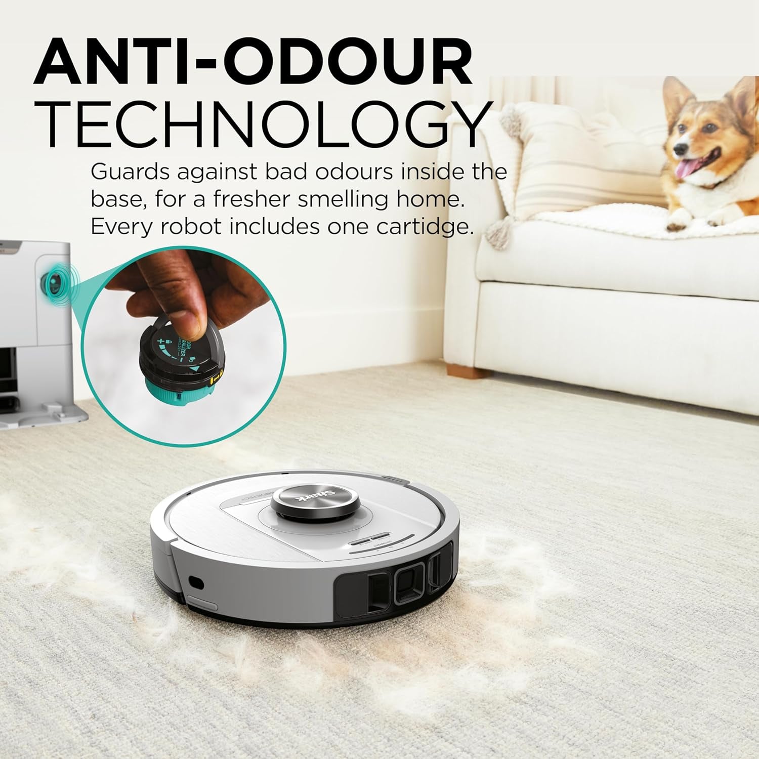 Shark Robot Vacuum Cleaner with 3D & Lidar Navigation Self-Empty Anti-Allergen & Anti-Odour Base Wifi/App/Alexa White