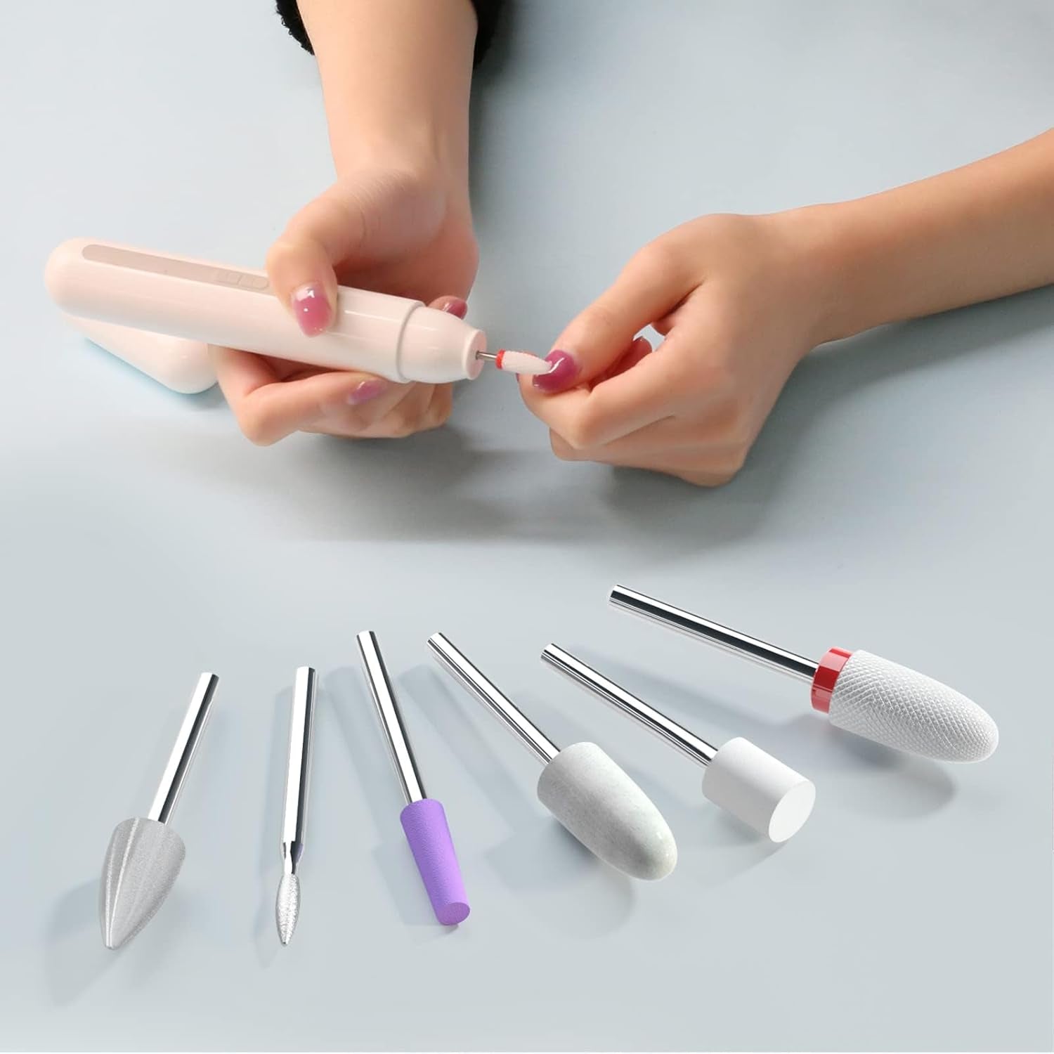 Touchbeauty Portable Electric Nail File Professional for Acrylic Gel Nails | Manicure Pedicure Tool with Nail Drill Bits Sanding