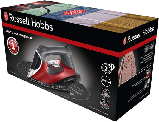 Russell Hobbs Steam Iron Ceramic Plate Self-Cleaning & Anti-Limescale 2600W