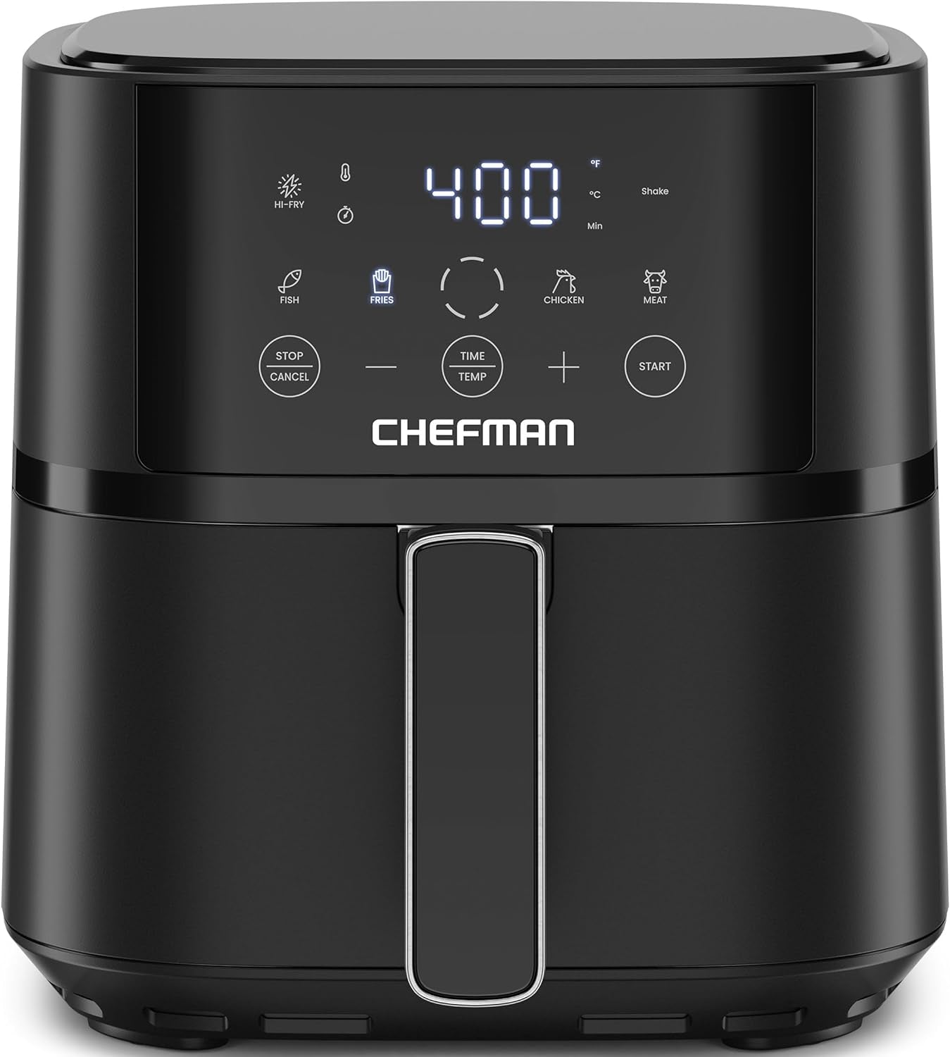 Chefman Air Fryer – 4 QT Compact Airfryer for Quick & Easy Meals in Minutes, Features Hi-Fry Technology for Extra Crisp, Touchscreen Controls with 4 Presets, Nonstick & Dishwasher Safe Basket - Black